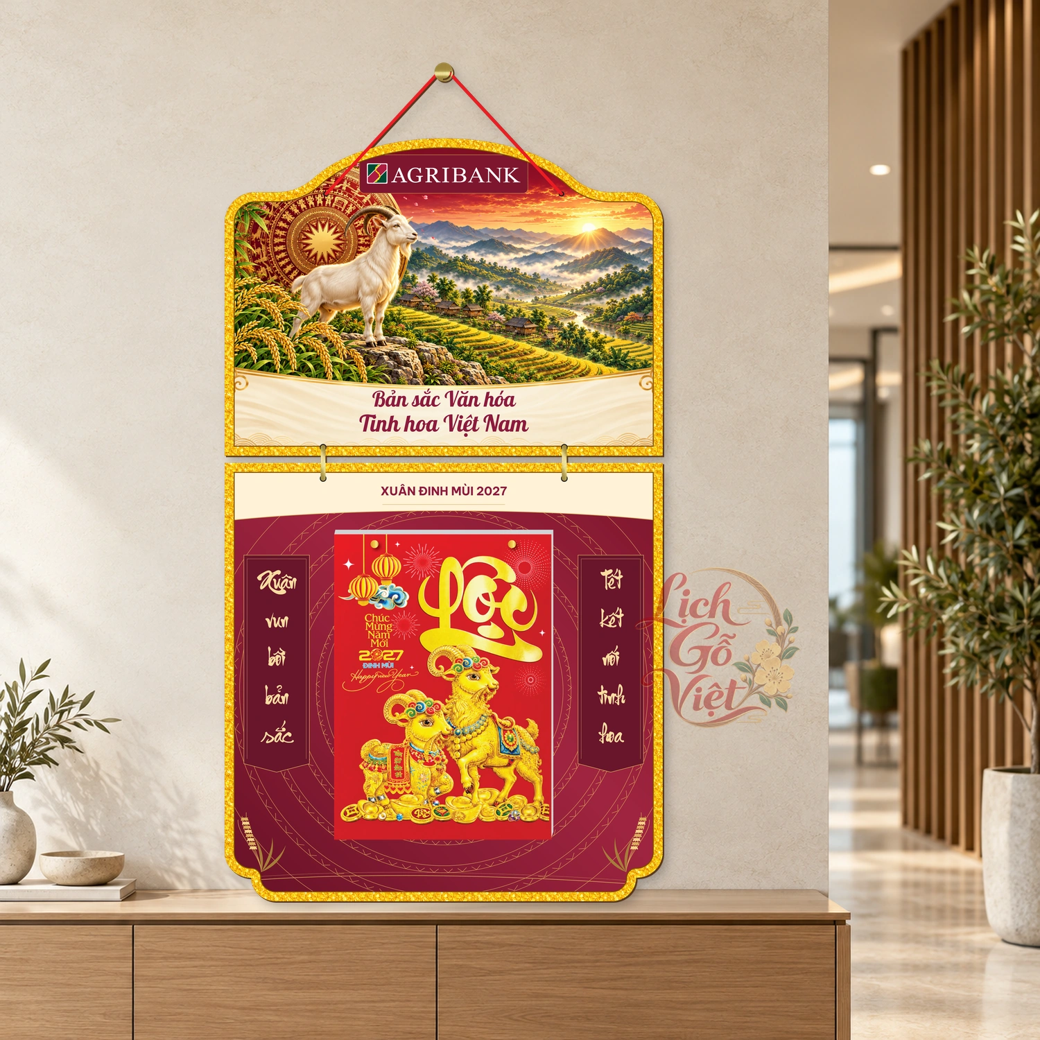 Lịch gỗ 2 thân Agribank 2027 – Tinh hoa Việt Nam — ảnh 3