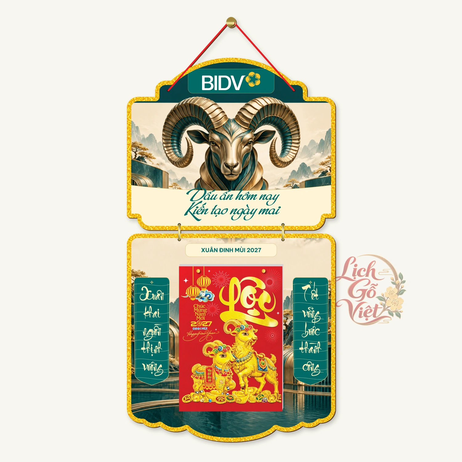 Lịch gỗ 2 thân BIDV 2027 – Dấu ấn kiến tạo — ảnh 4