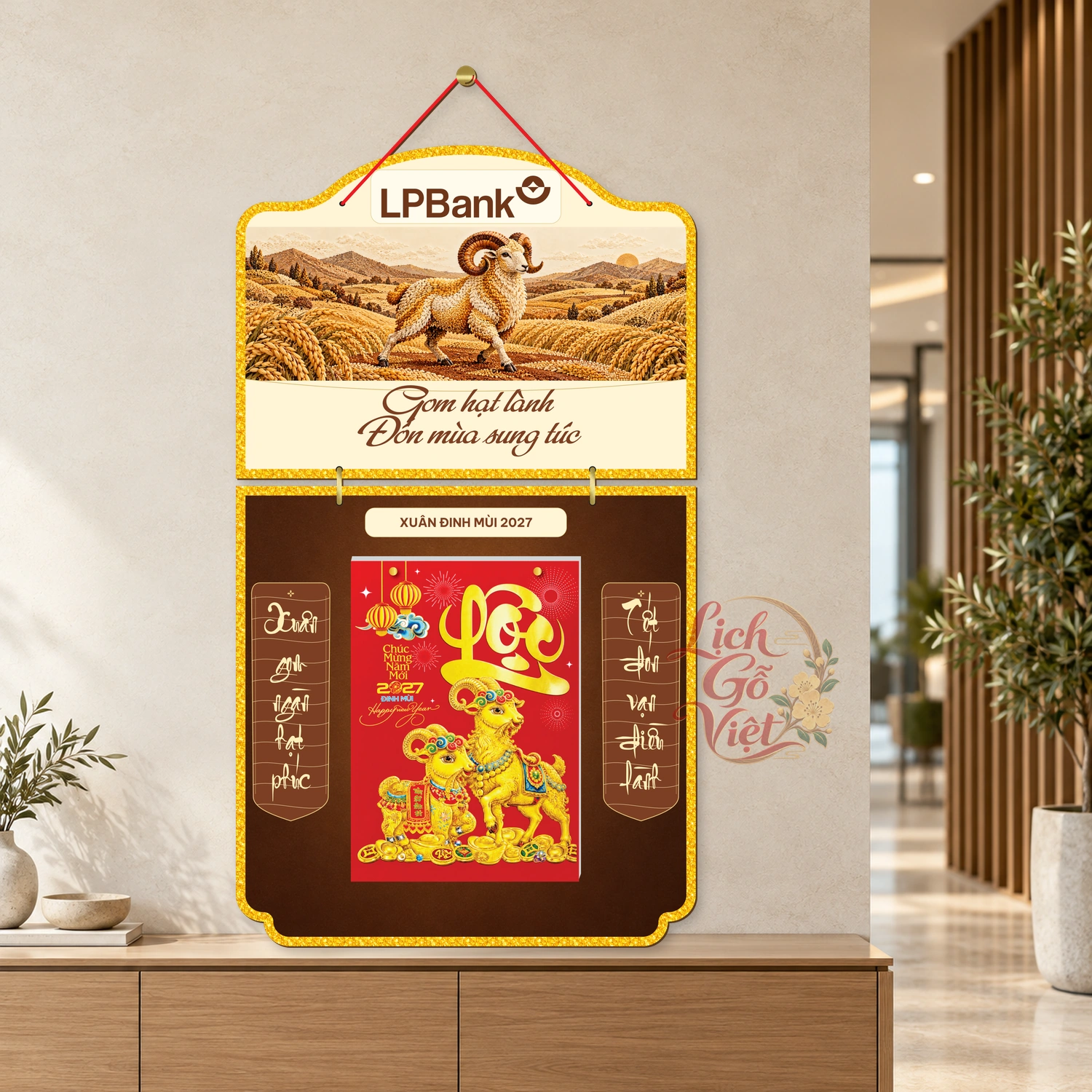 Lịch gỗ 2 thân LPBank 2027 – Gom hạt lành — ảnh 3