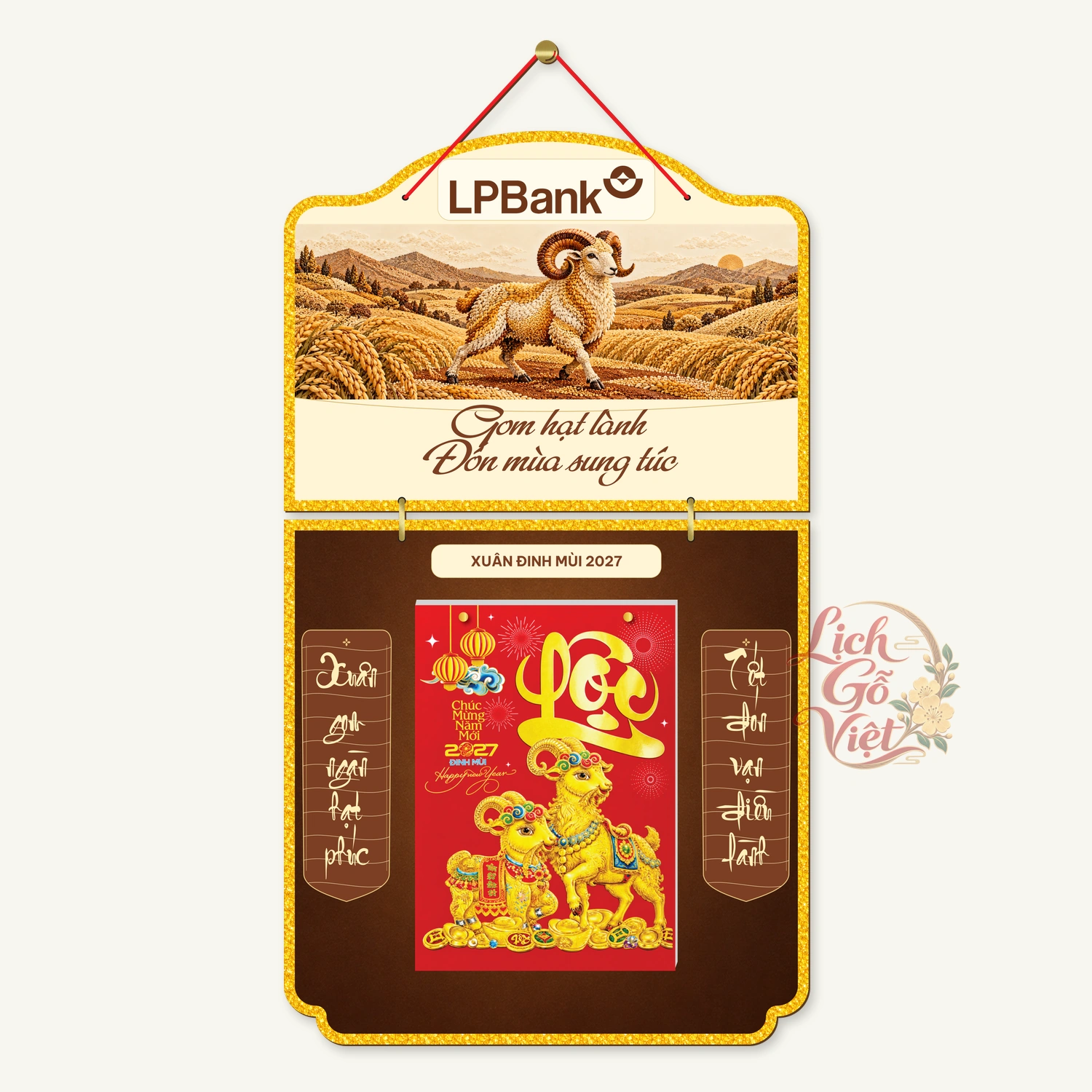 Lịch gỗ 2 thân LPBank 2027 – Gom hạt lành — ảnh 4