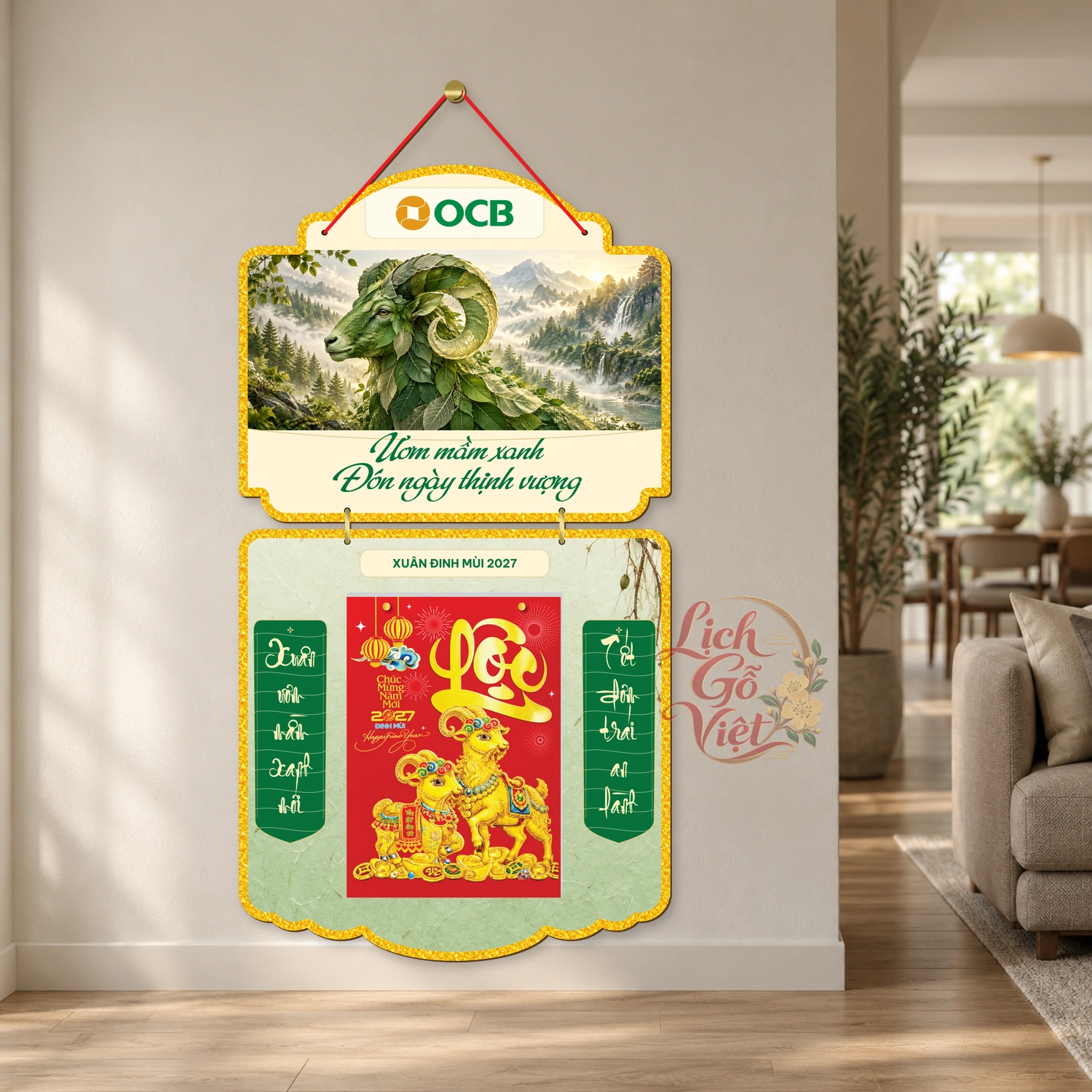 Lịch gỗ 2 thân OCB 2027 – Ươm mầm xanh — ảnh 2