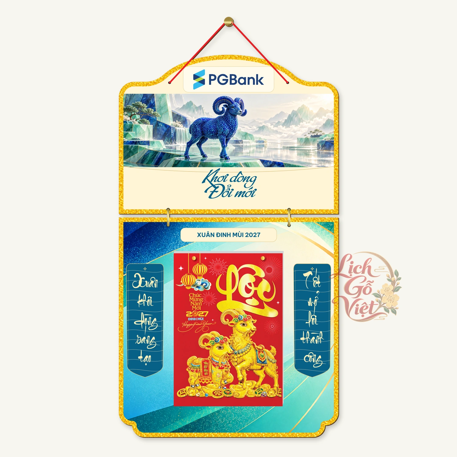 Lịch gỗ 2 thân PGBank 2027 – Khơi dòng đổi mới — ảnh 4