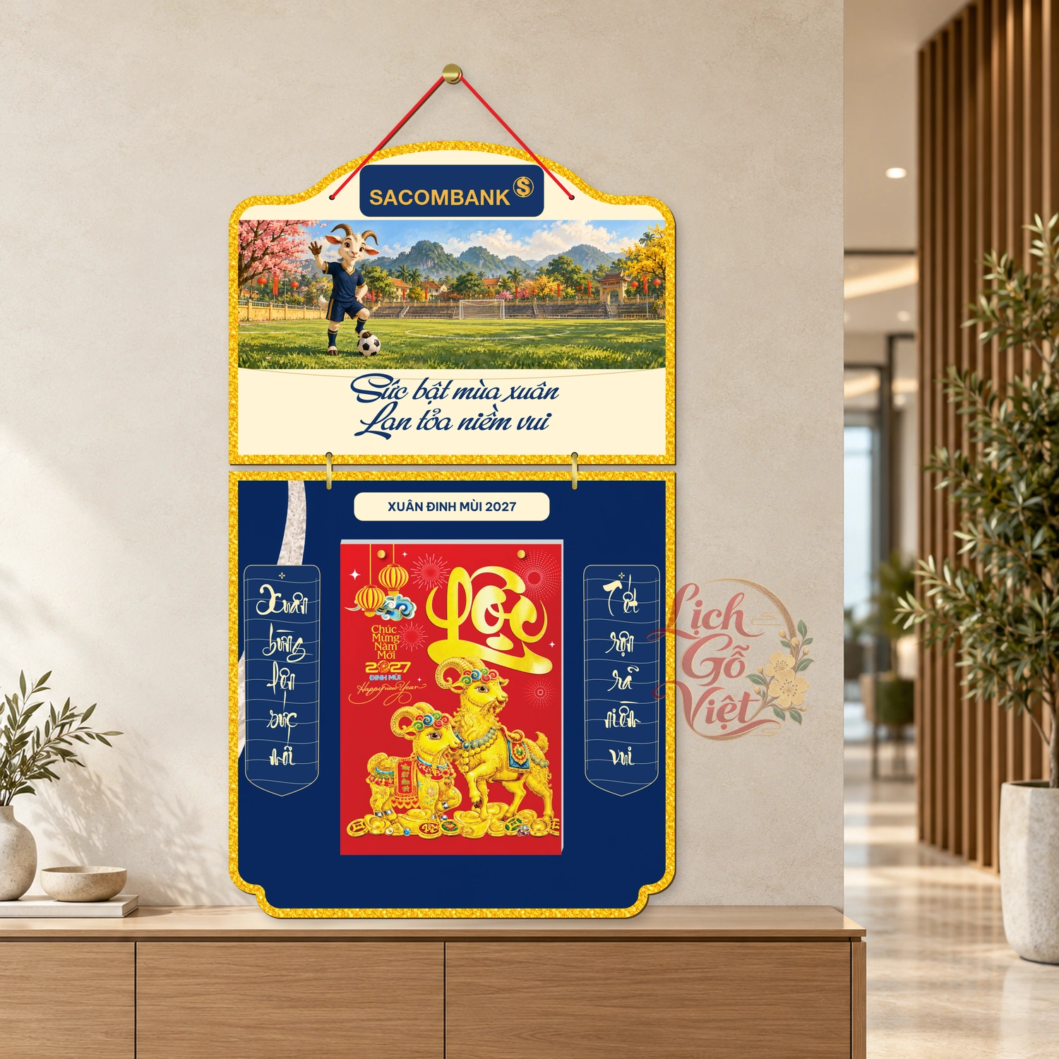 Lịch gỗ 2 thân Sacombank 2027 – Sức bật mùa xuân — ảnh 3
