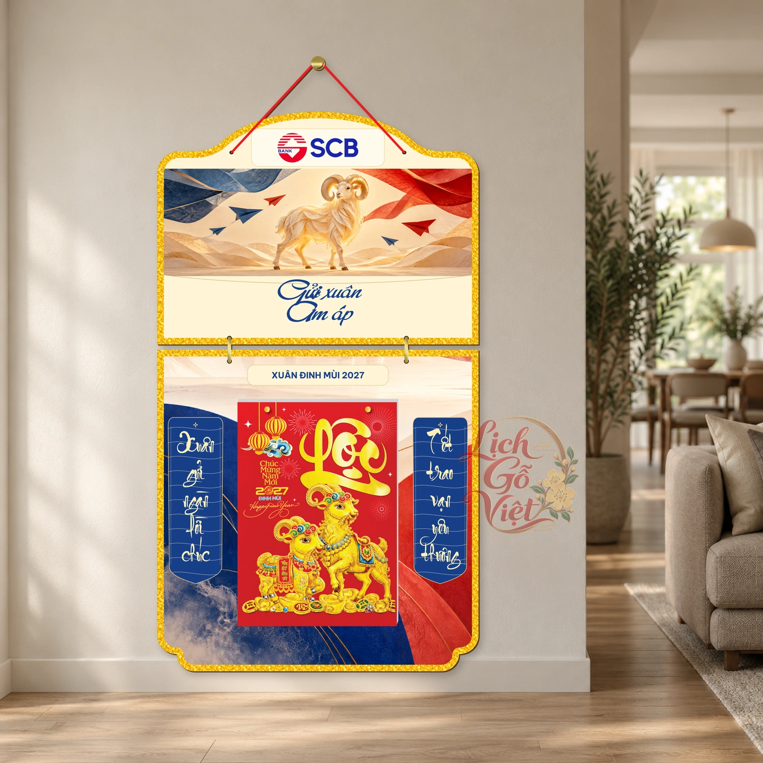 Lịch gỗ 2 thân SCB 2027 – Gửi xuân ấm áp — ảnh 2