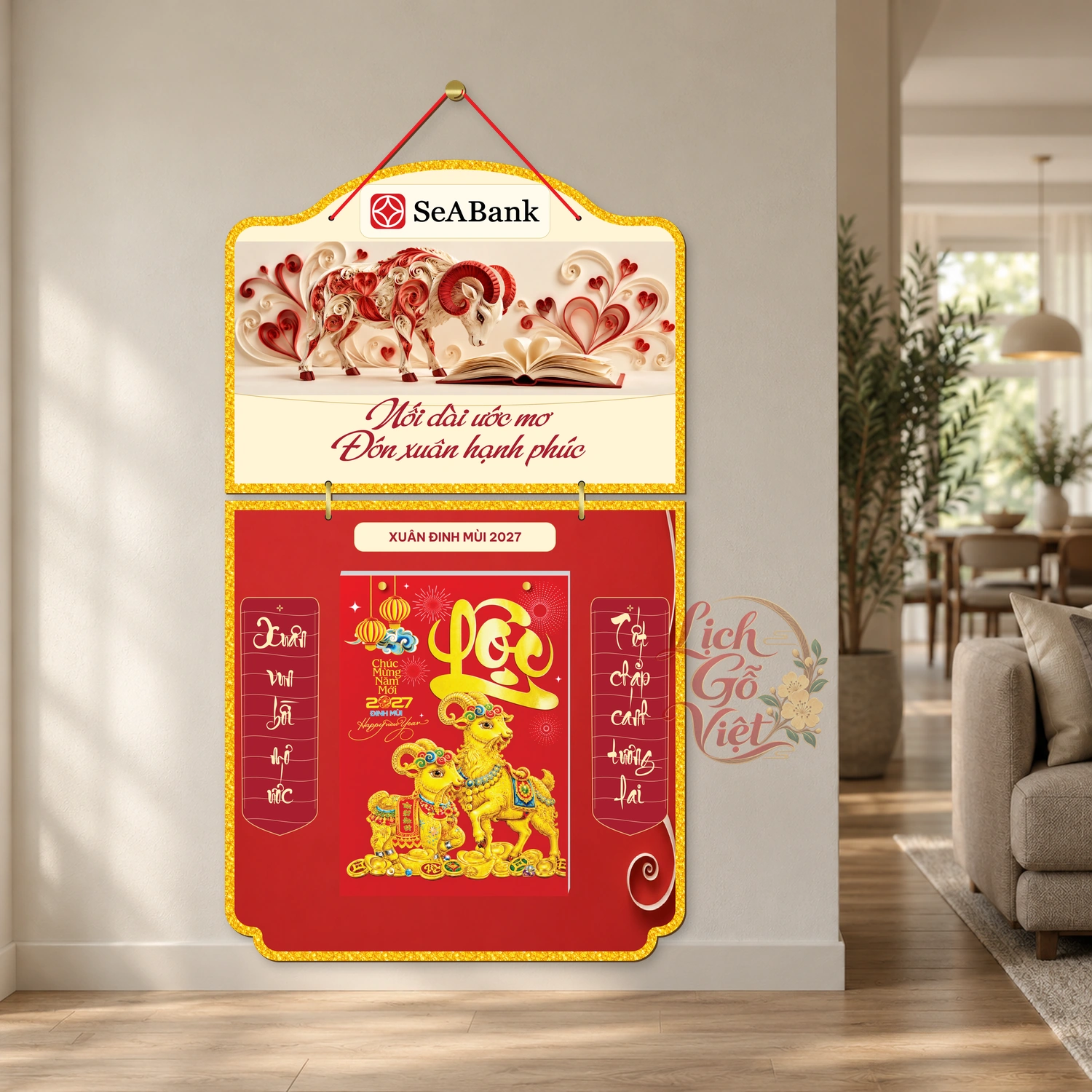 Lịch gỗ 2 thân SeABank 2027 – Nối dài ước mơ — ảnh 2