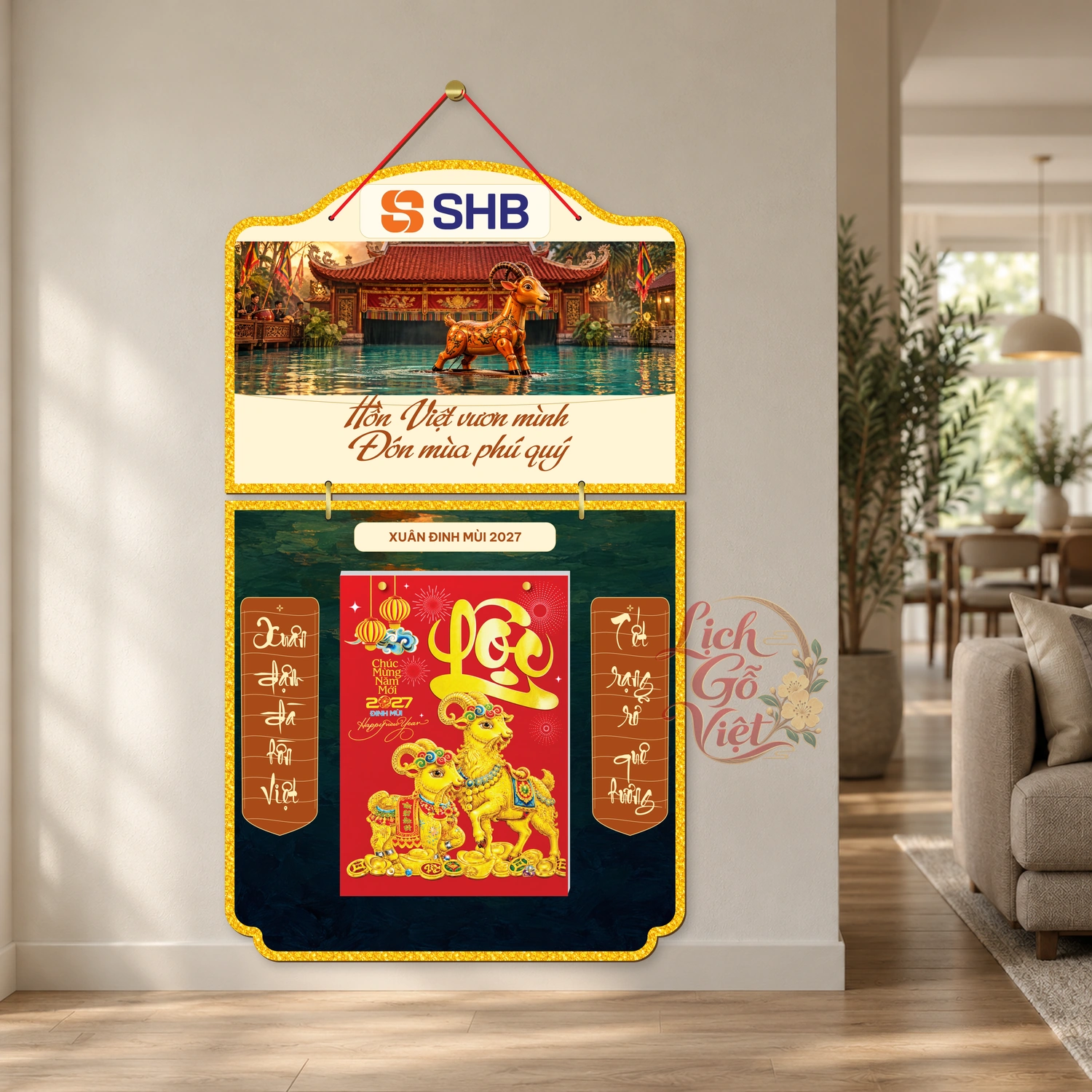 Lịch gỗ 2 thân SHB 2027 – Hồn Việt vươn mình — ảnh 2