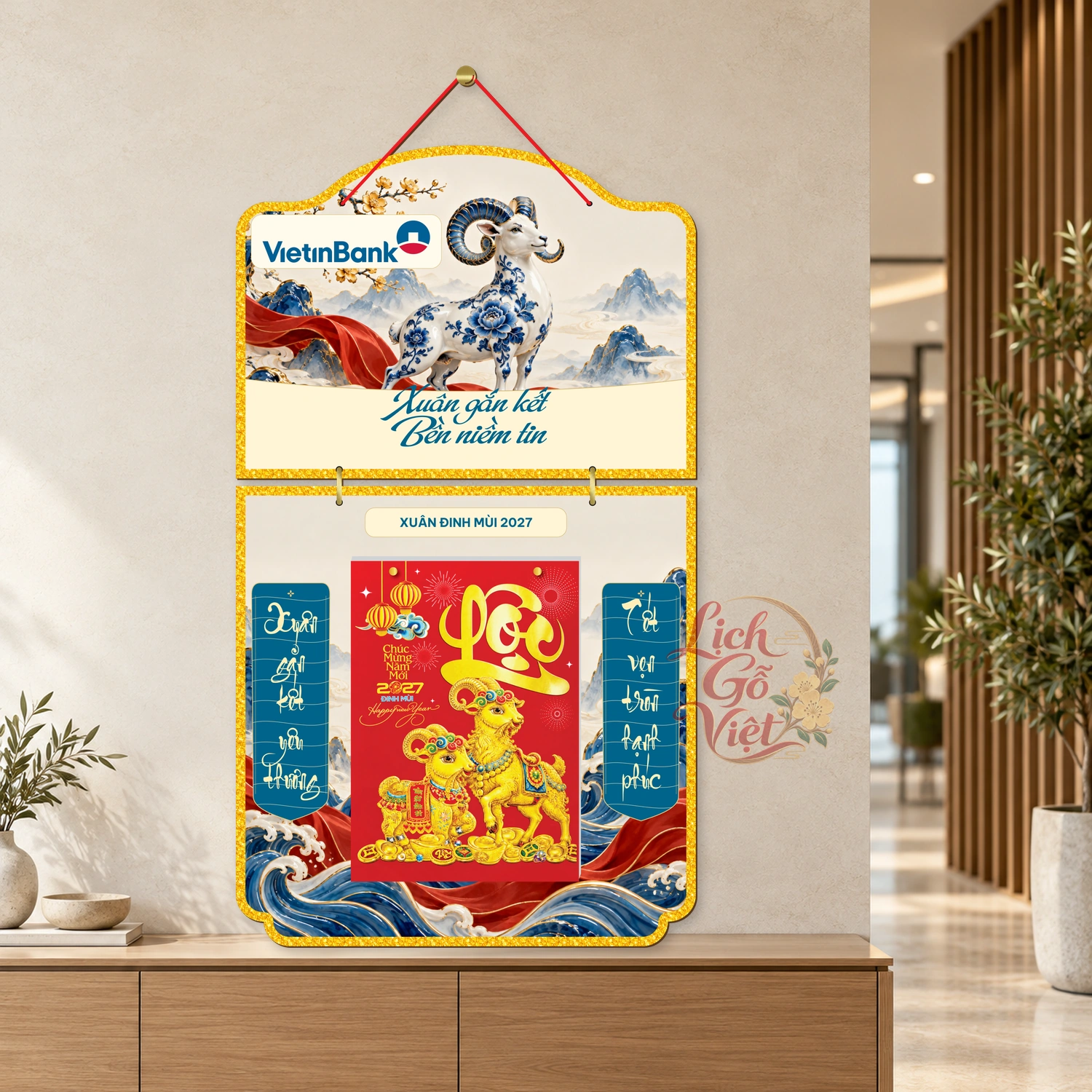 Lịch gỗ 2 thân VietinBank 2027 – Xuân gắn kết — ảnh 3