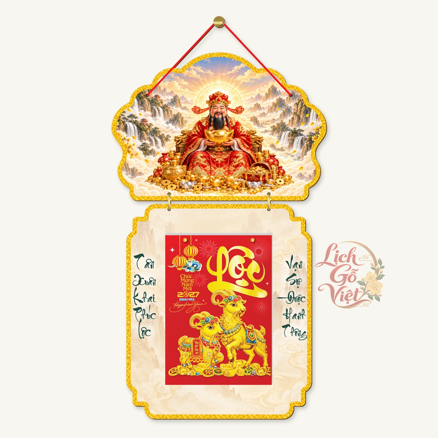 Lịch gỗ Phật giáo 2 thân Thần Tài – Đồ họa – PG27T2-09 — ảnh 4