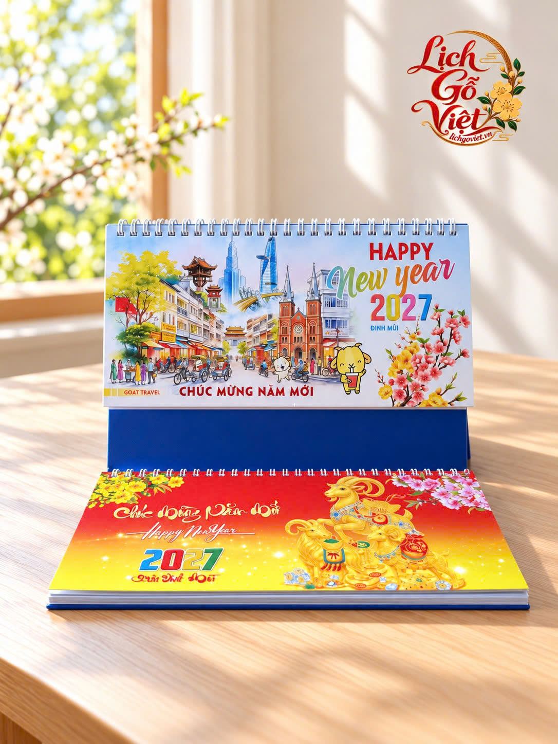 Lịch để bàn 2 lò xo chữ M Hương Trang Book 24 × 16 cm