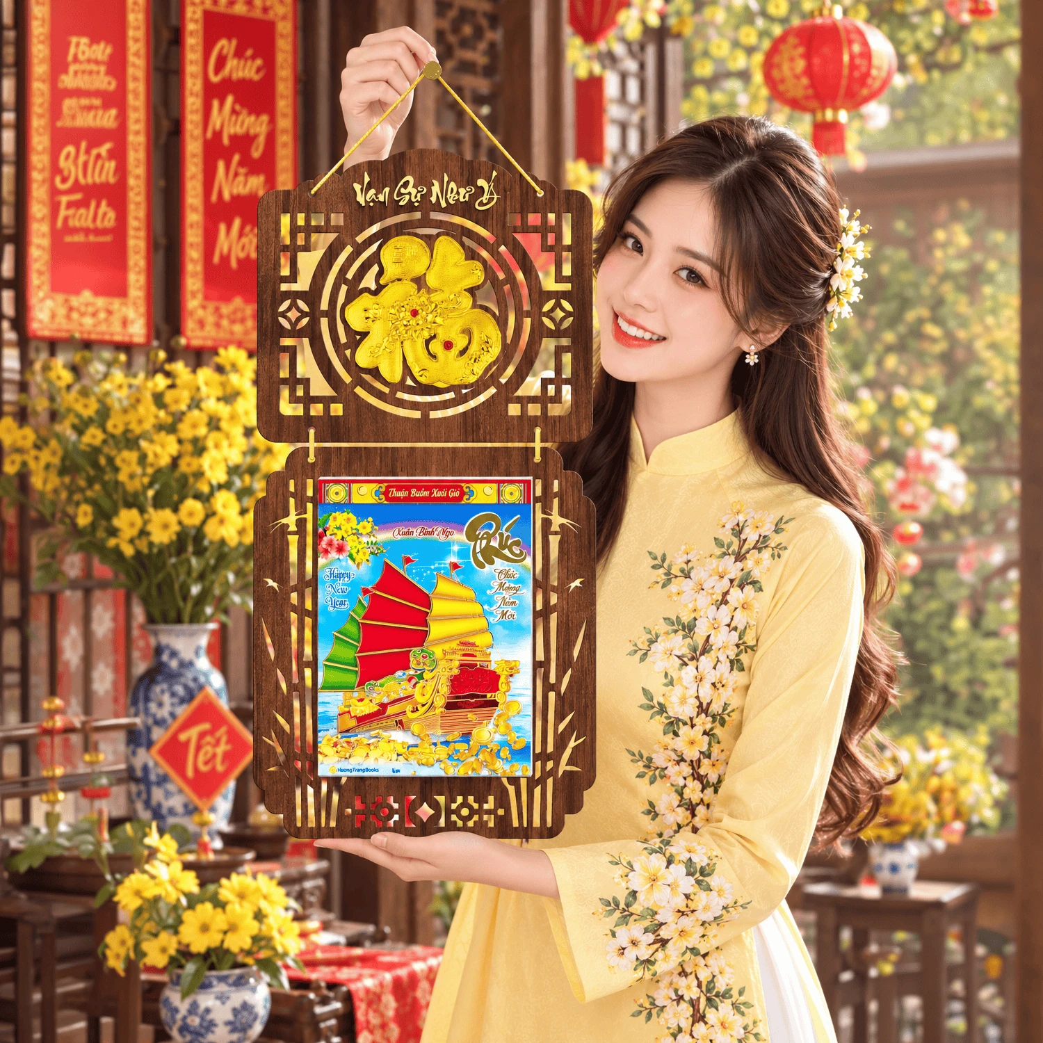 Lịch gỗ LGVSE04 Chữ Phúc Vạn Sự Như Ý 2027 độc quyền — ảnh 1