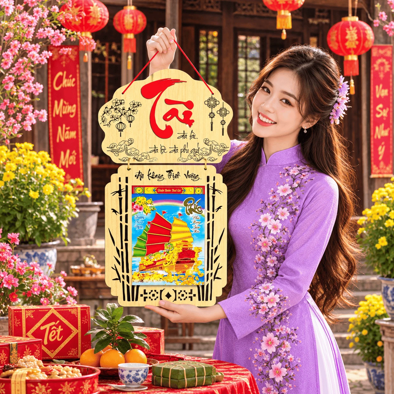 Lịch gỗ LGVSE07 Chữ Tài 2027 độc quyền — ảnh 3