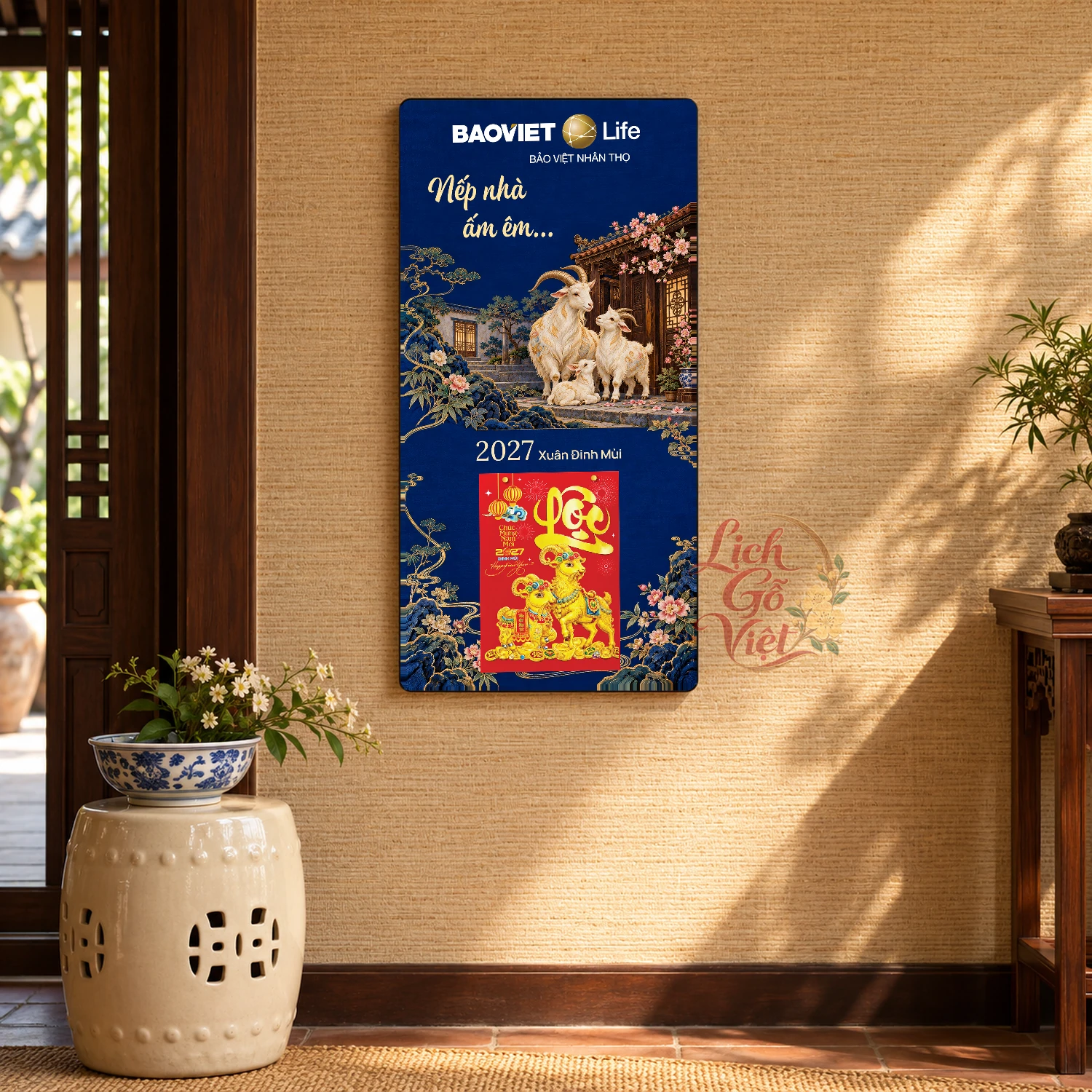 Lịch gỗ bảo hiểm nhân thọ Bảo Việt 2027 30x60cm - LGV27T3-BVNT — ảnh 2