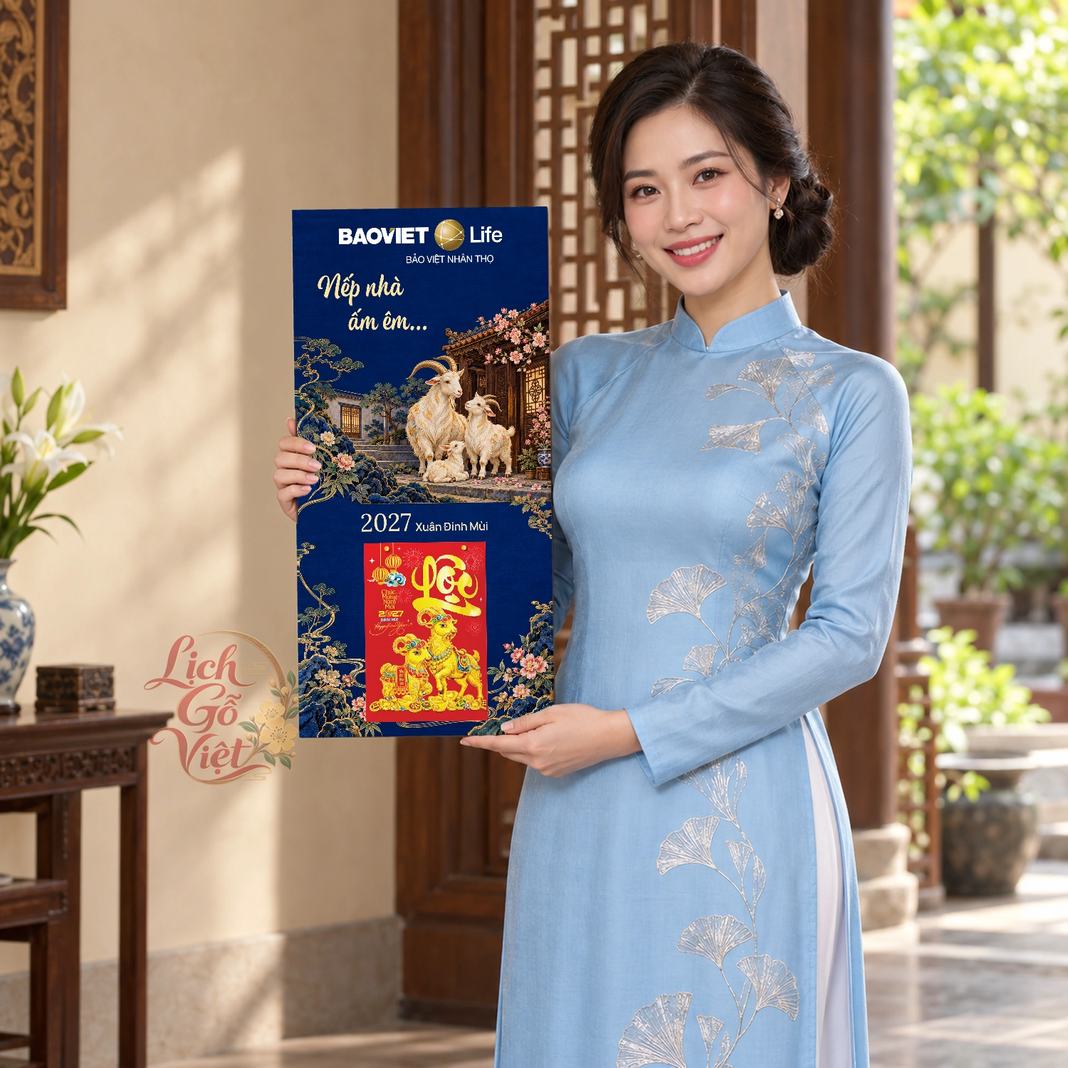 Lịch gỗ bảo hiểm nhân thọ Bảo Việt 2027 30x60cm - LGV27T3-BVNT — ảnh 3