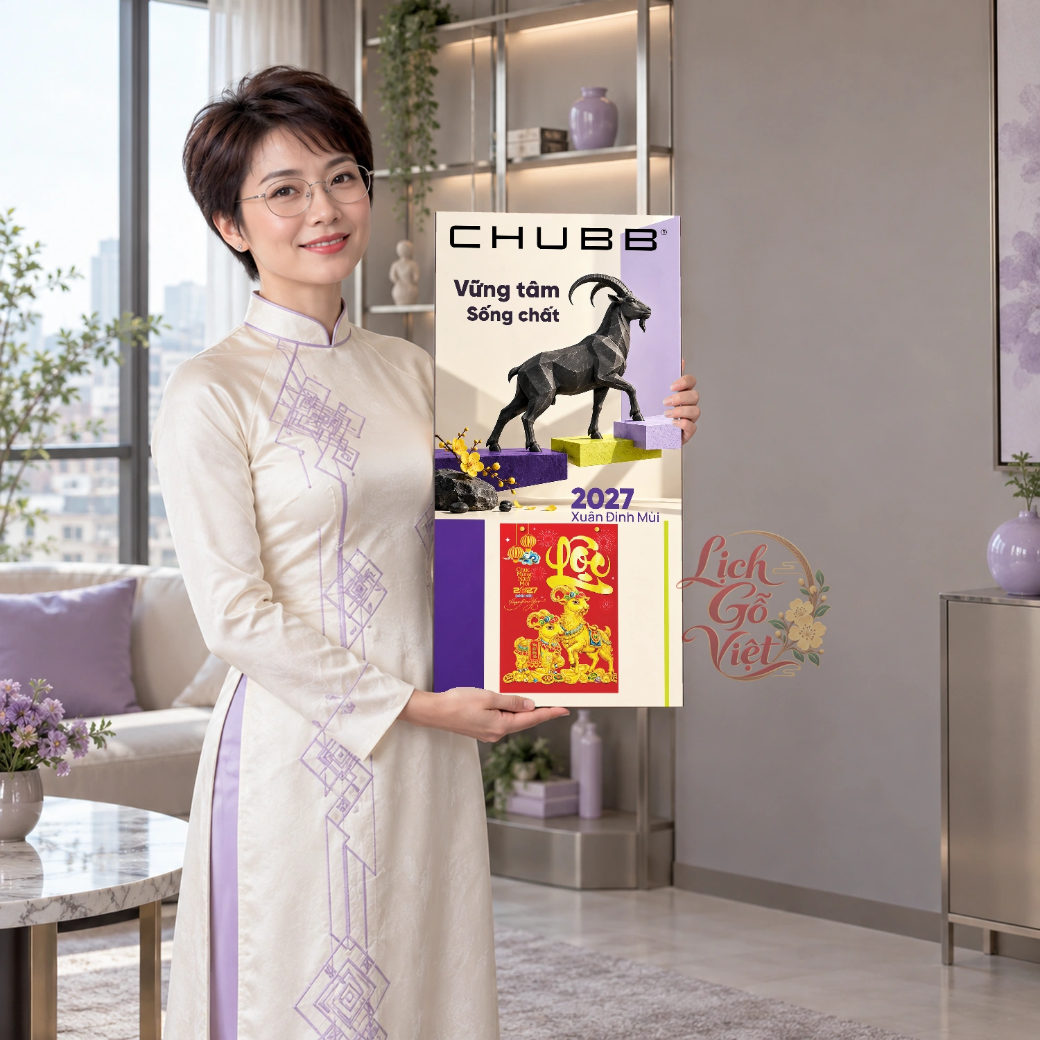Lịch gỗ bảo hiểm nhân thọ Chubb Life 2027 30x60cm - LGV27T3-CHUBBLIFE — ảnh 3