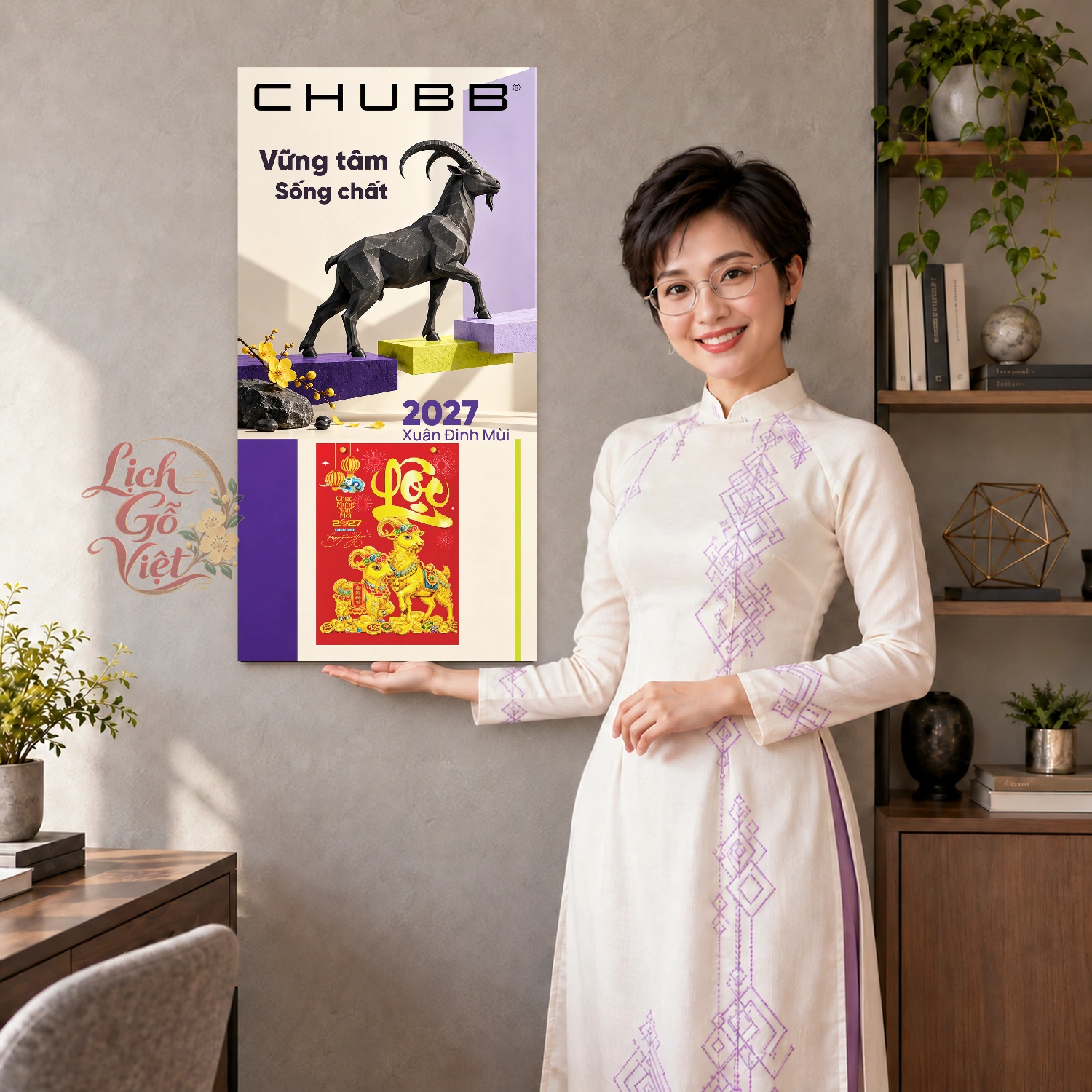 Lịch gỗ bảo hiểm nhân thọ Chubb Life 2027 30x60cm - LGV27T3-CHUBBLIFE — ảnh 4