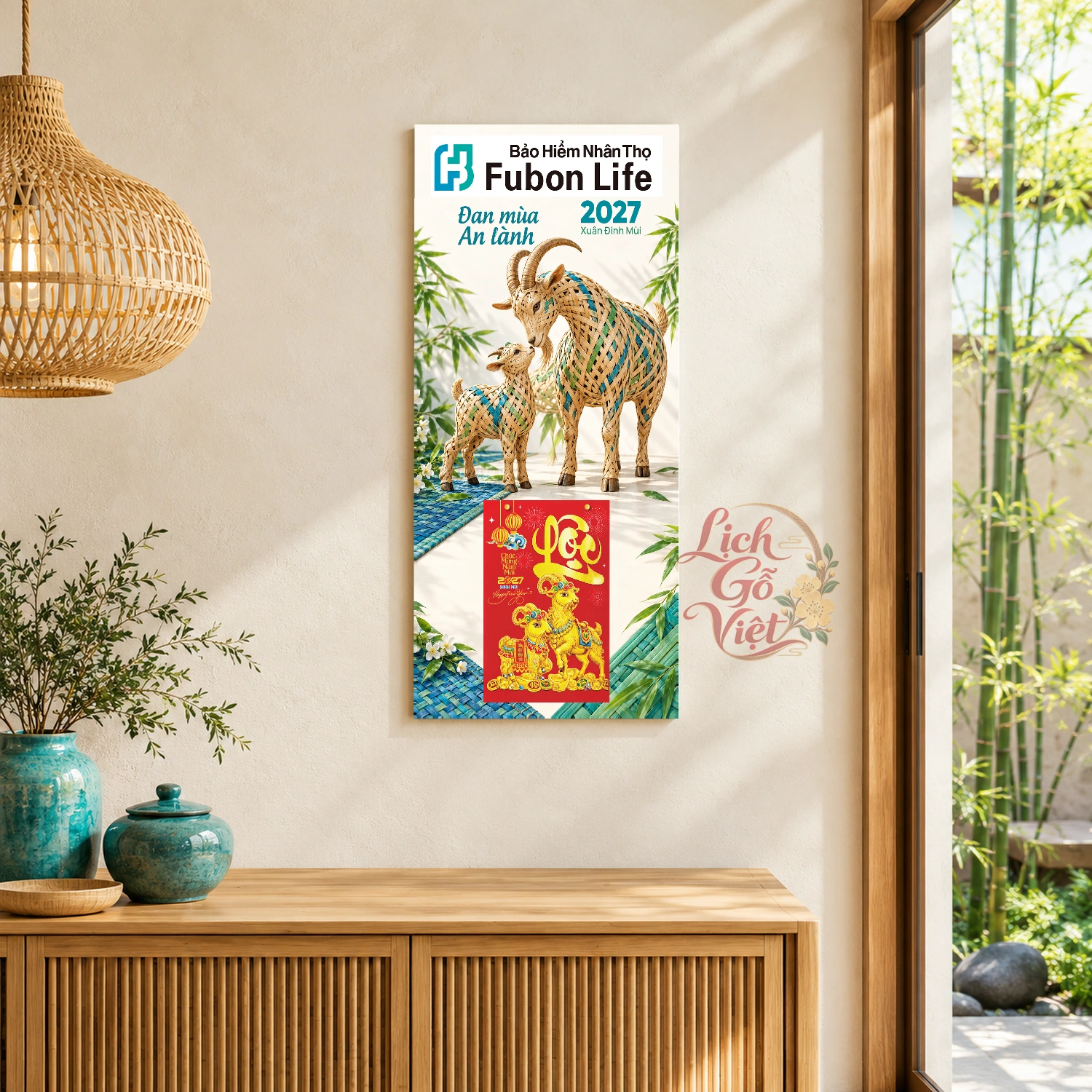 Lịch gỗ bảo hiểm nhân thọ Fubon Life 2027 30x60cm - LGV27T3-FUBON — ảnh 2