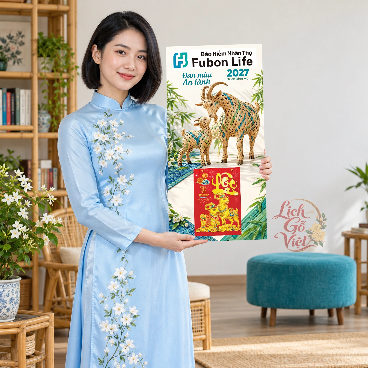 Lịch gỗ bảo hiểm nhân thọ Fubon Life 2027 30x60cm - LGV27T3-FUBON — ảnh 3