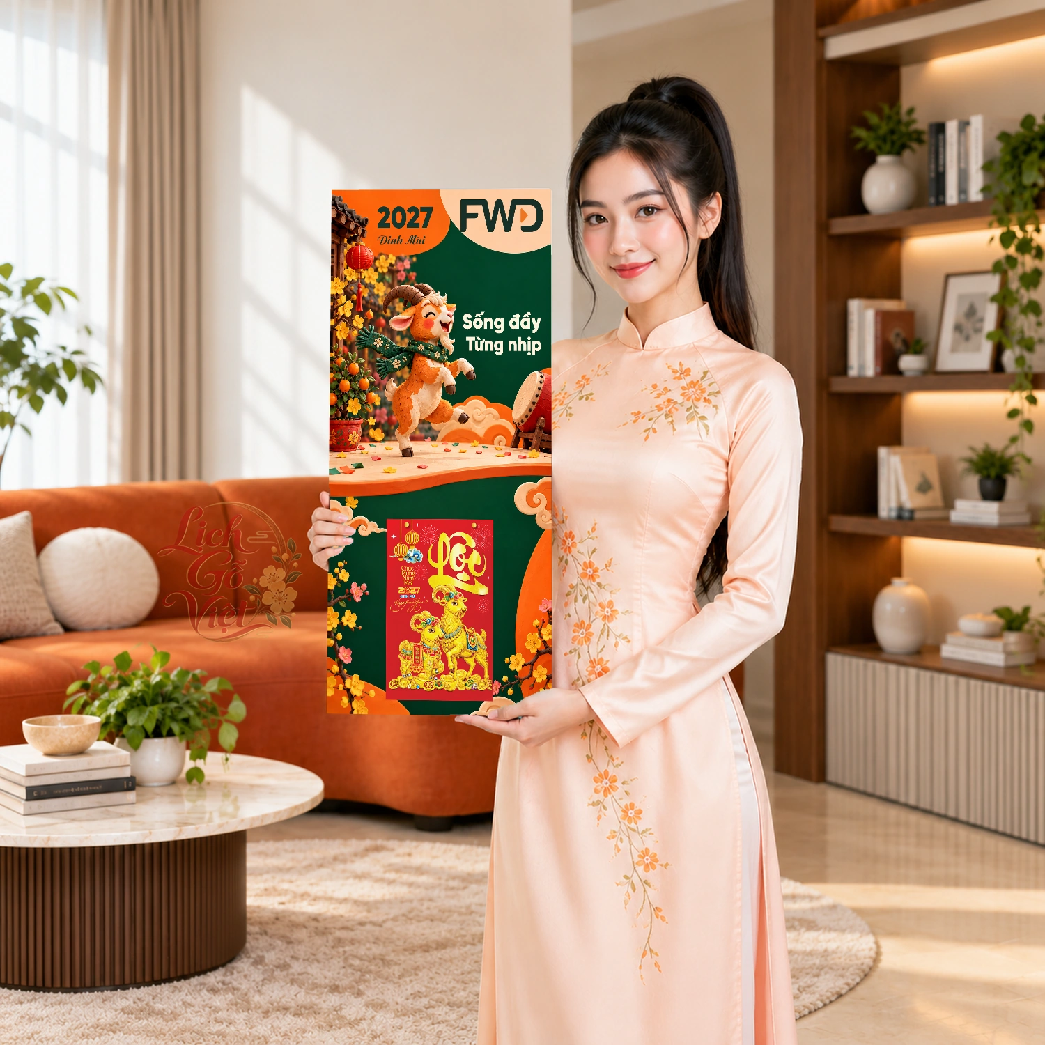Lịch gỗ bảo hiểm nhân thọ FWD 2027 30x60cm - LGV27T3-FWD — ảnh 3