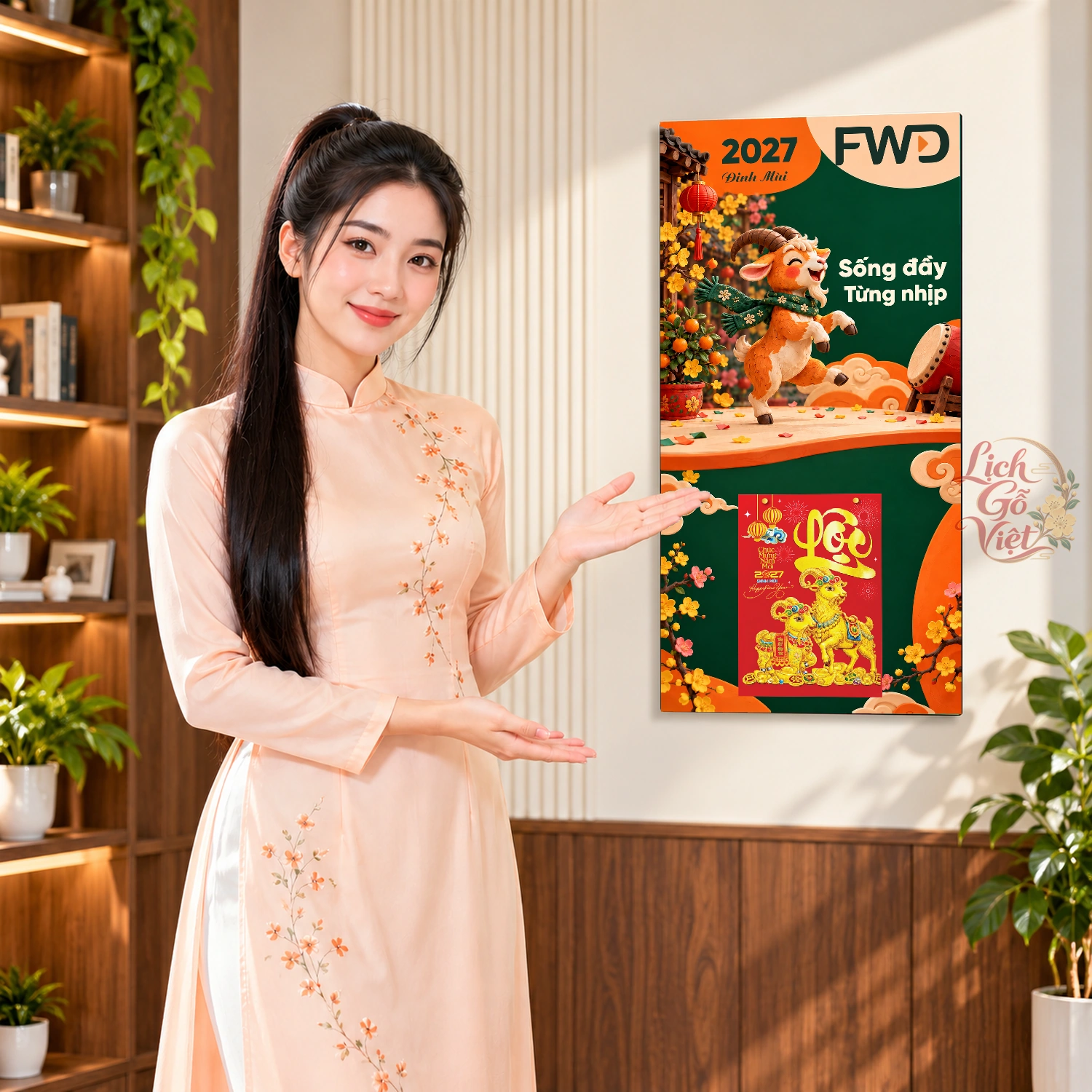 Lịch gỗ bảo hiểm nhân thọ FWD 2027 30x60cm - LGV27T3-FWD — ảnh 4