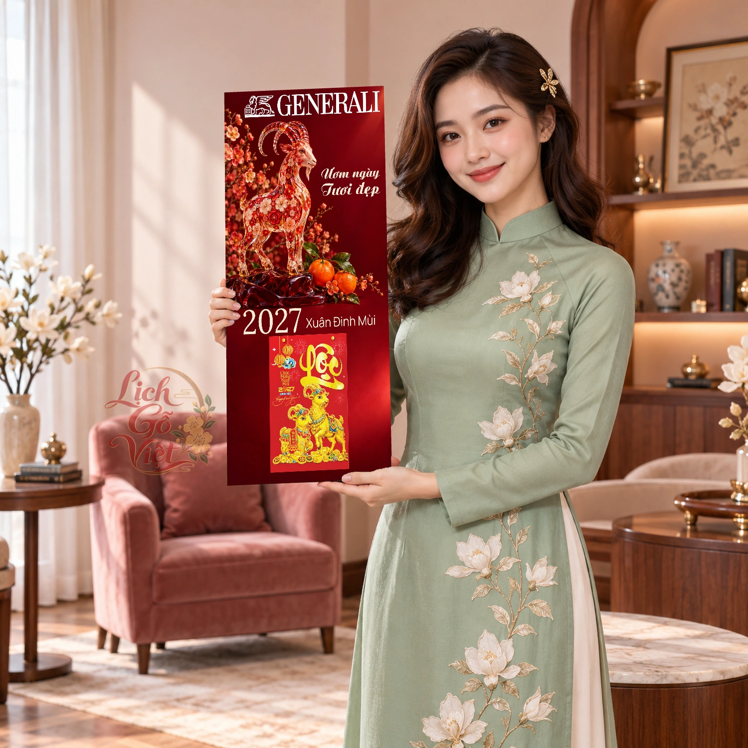 Lịch gỗ bảo hiểm nhân thọ Generali 2027 30x60cm - LGV27T3-GENERALI — ảnh 3