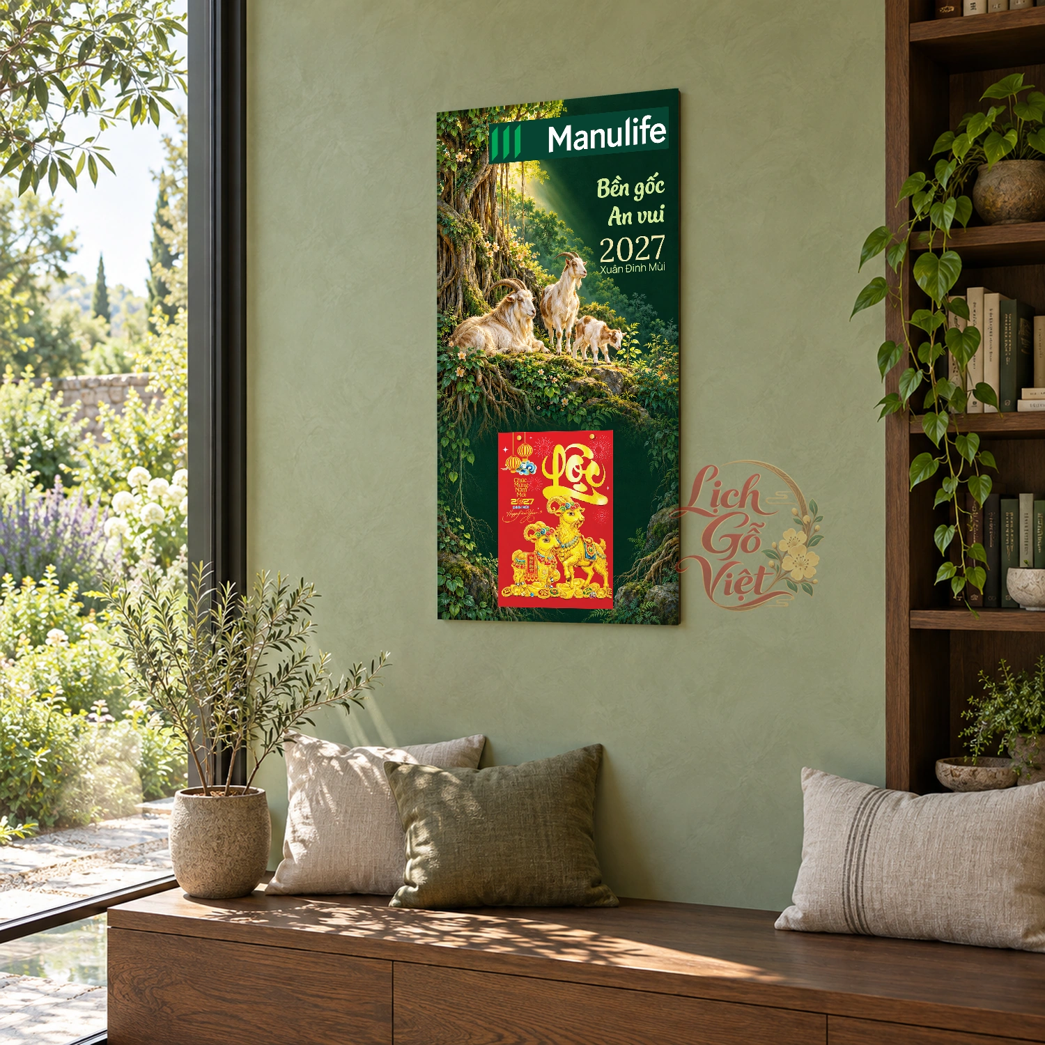 Lịch gỗ bảo hiểm nhân thọ Manulife 2027 30x60cm - LGV27T3-MANU — ảnh 2