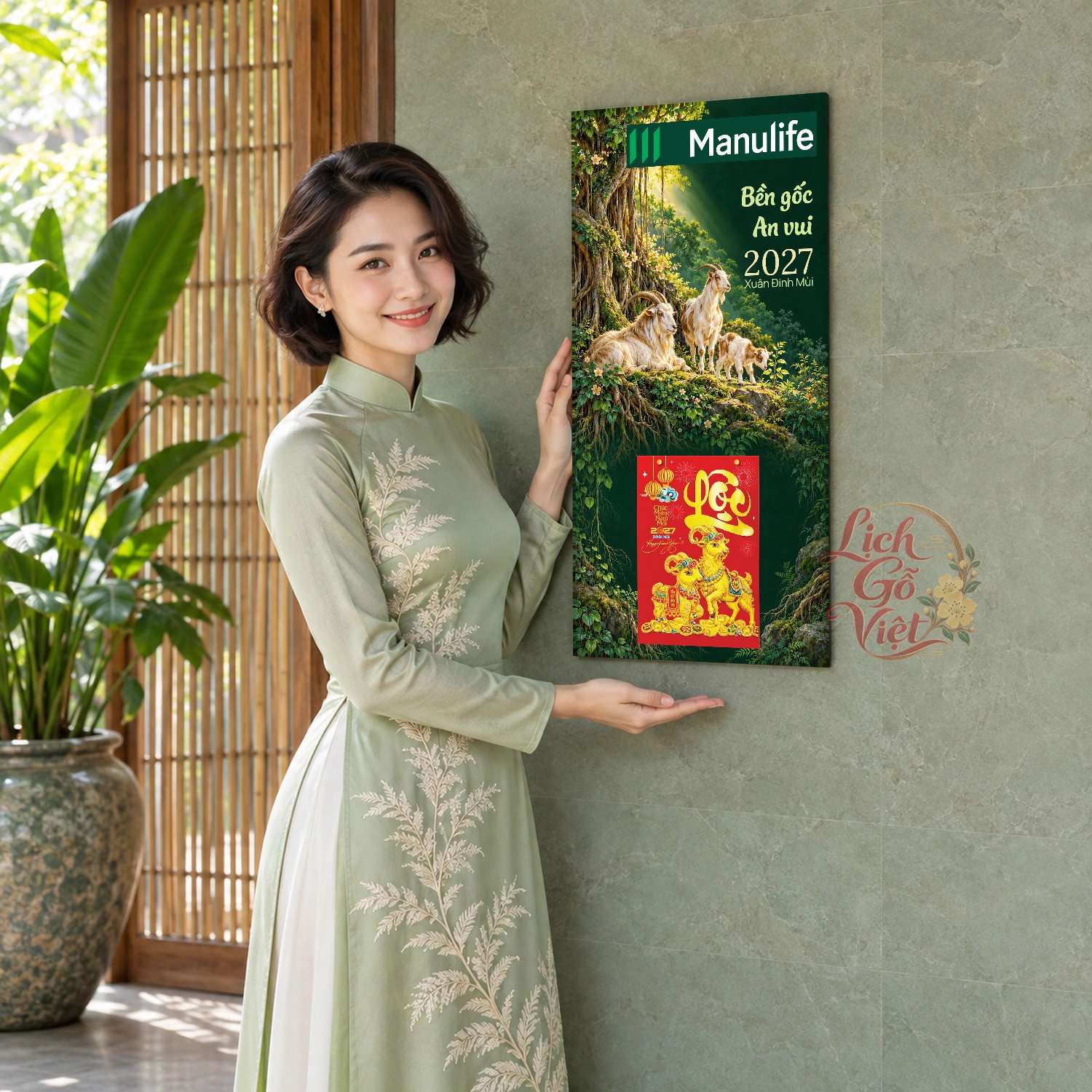 Lịch gỗ bảo hiểm nhân thọ Manulife 2027 30x60cm - LGV27T3-MANU — ảnh 4