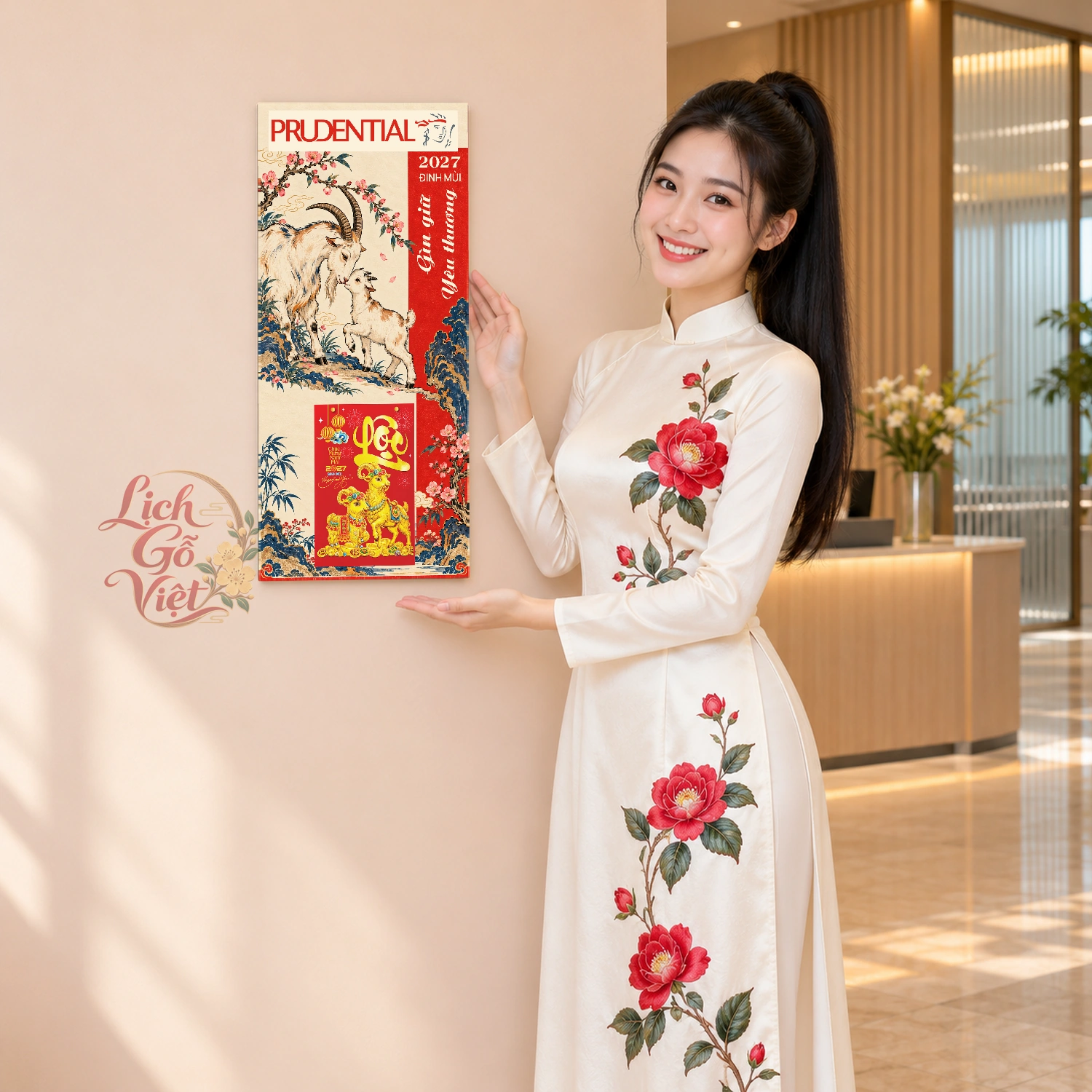 Lịch gỗ bảo hiểm nhân thọ Prudential 2027 30x60cm - LGV27T3-PRU — ảnh 4