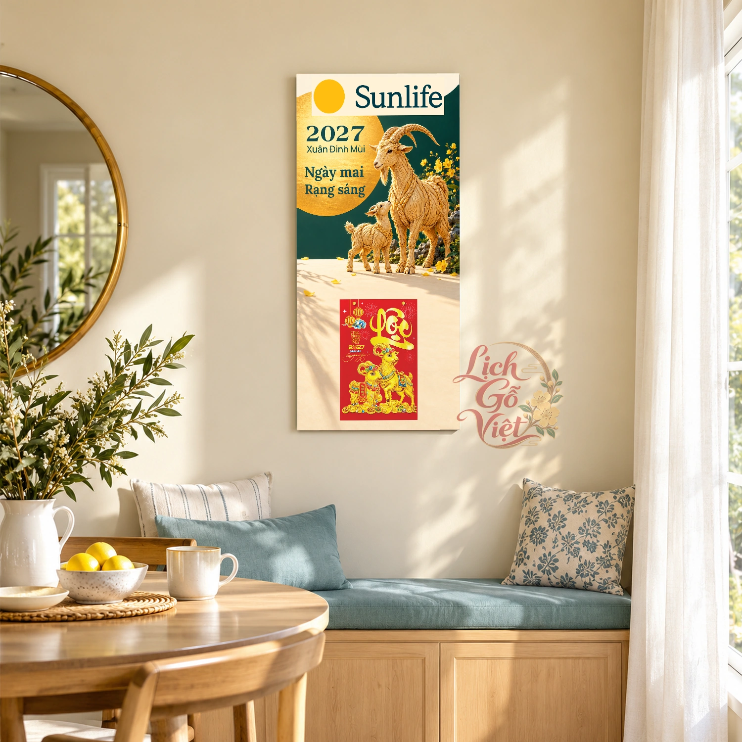 Lịch gỗ bảo hiểm nhân thọ Sunlife 2027 30x60cm - LGV27T3-SUNLIFE — ảnh 2