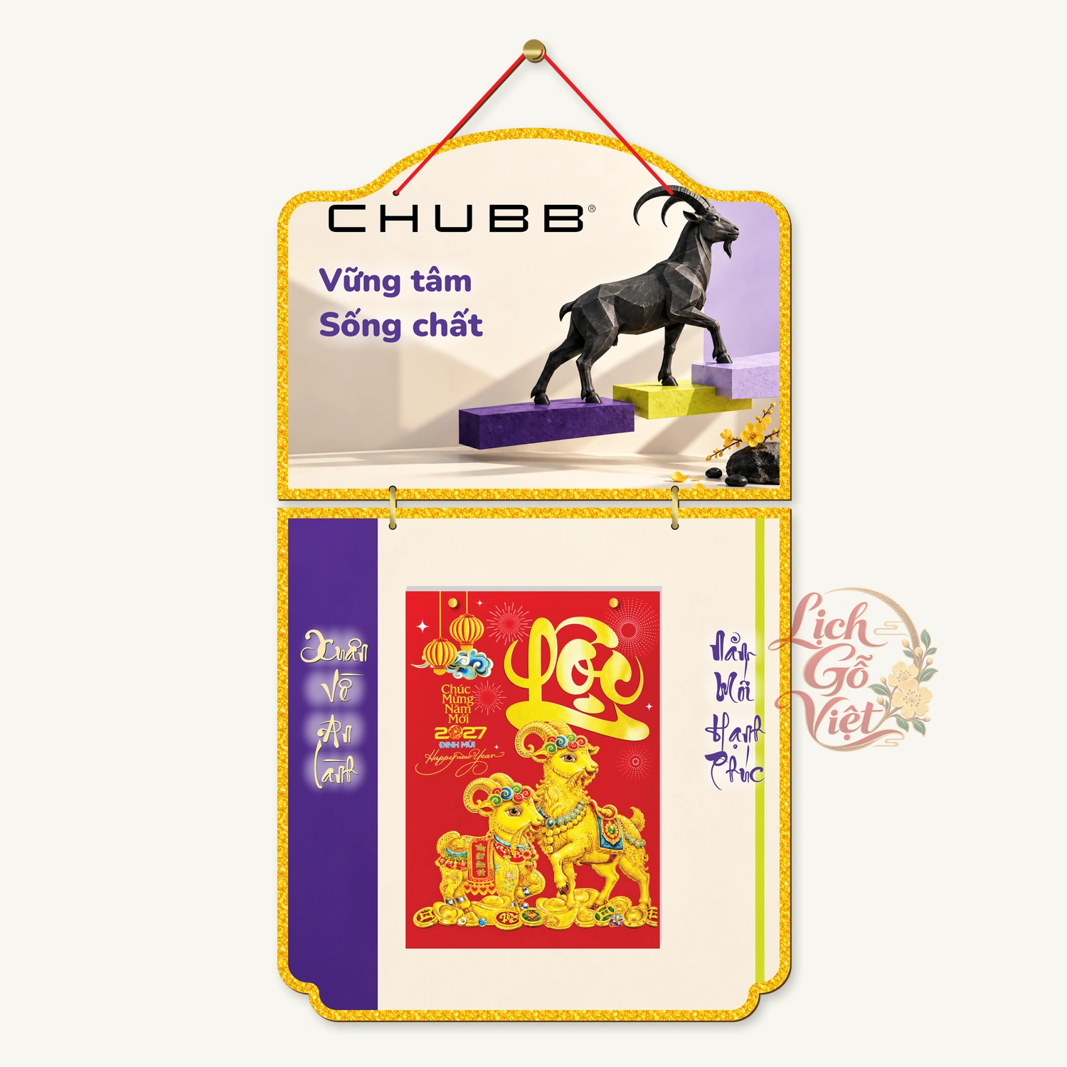 Lịch gỗ Chubb Life 2027 mẫu 2 thân – Vững tâm sống chất – BH27T2-06 — ảnh 4