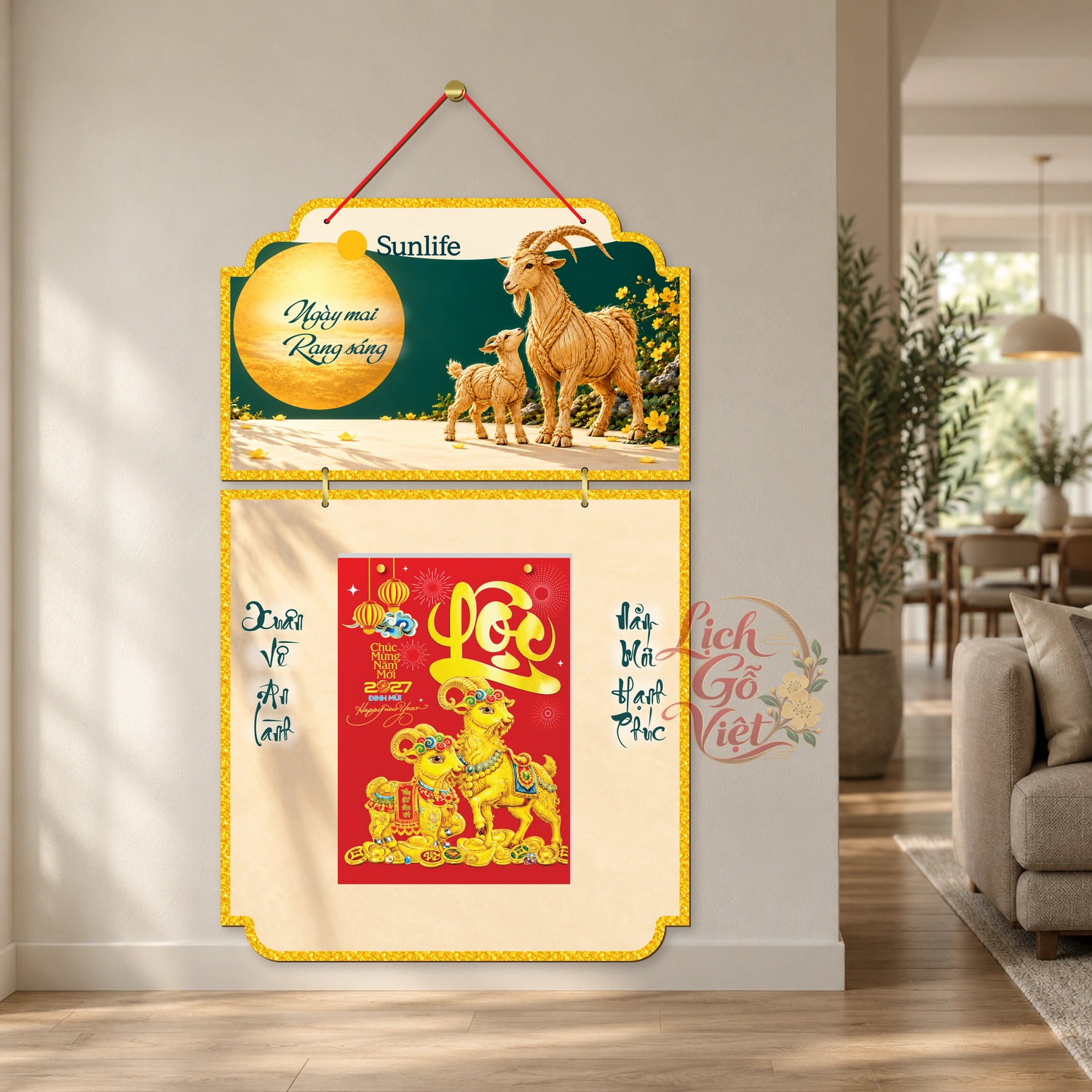 Lịch gỗ Sunlife 2027 mẫu 2 thân – Ngày mai rạng sáng – BH27T2-09 — ảnh 2