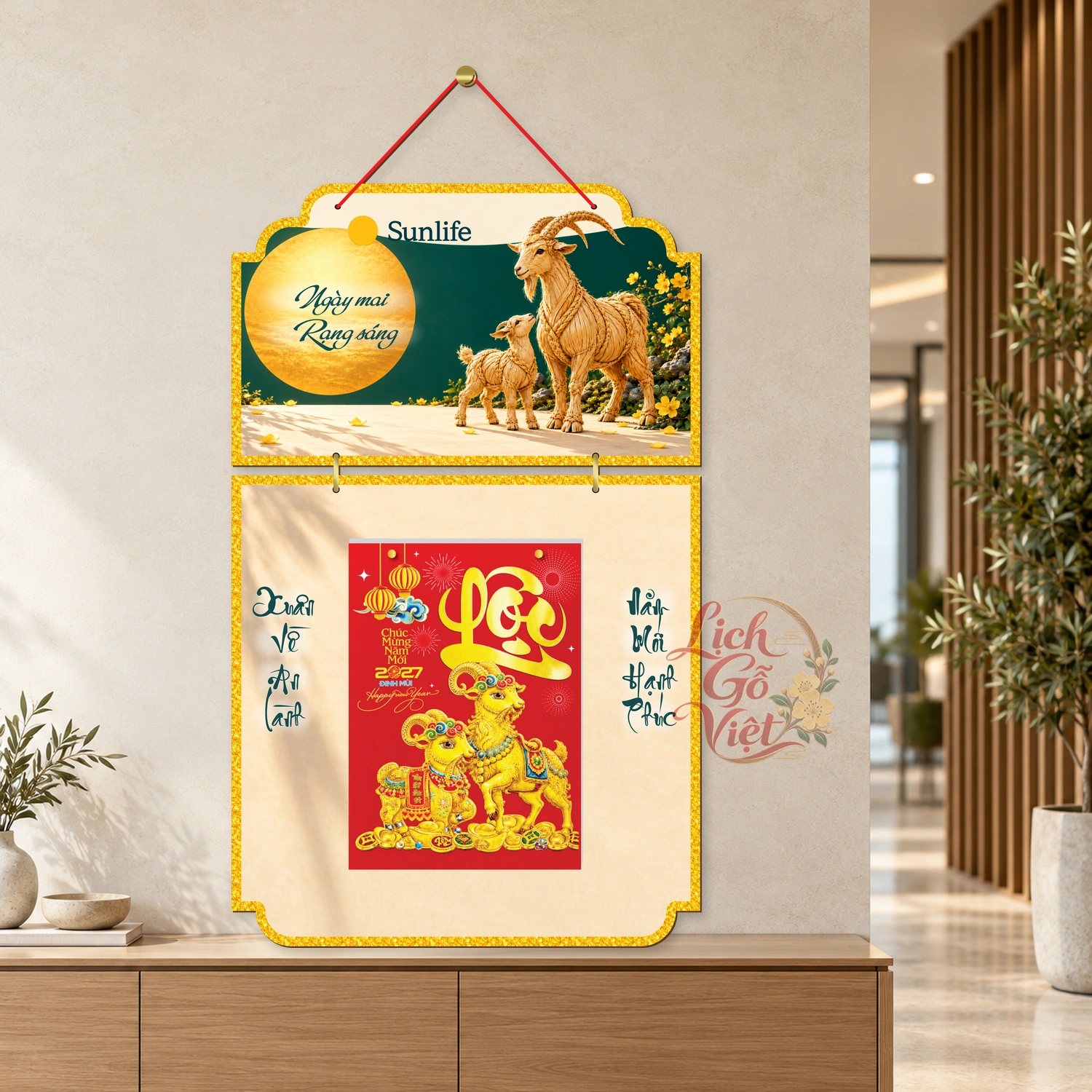 Lịch gỗ Sunlife 2027 mẫu 2 thân – Ngày mai rạng sáng – BH27T2-09 — ảnh 3